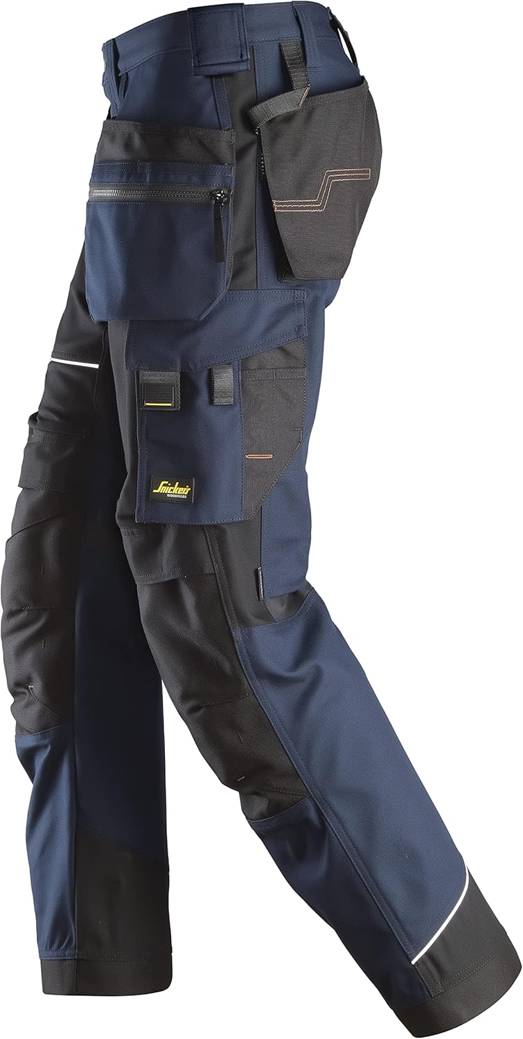 Snickers U621495043230 RuffWork Canvas Work Pants + Holster Pockets (Navy/Black) - 32/30 - Image 1